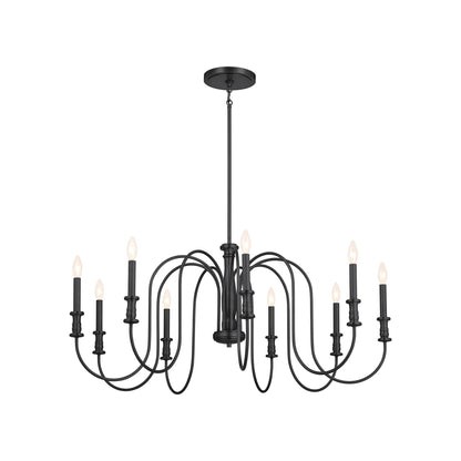 Karthe Chandelier in Black (9-Light).