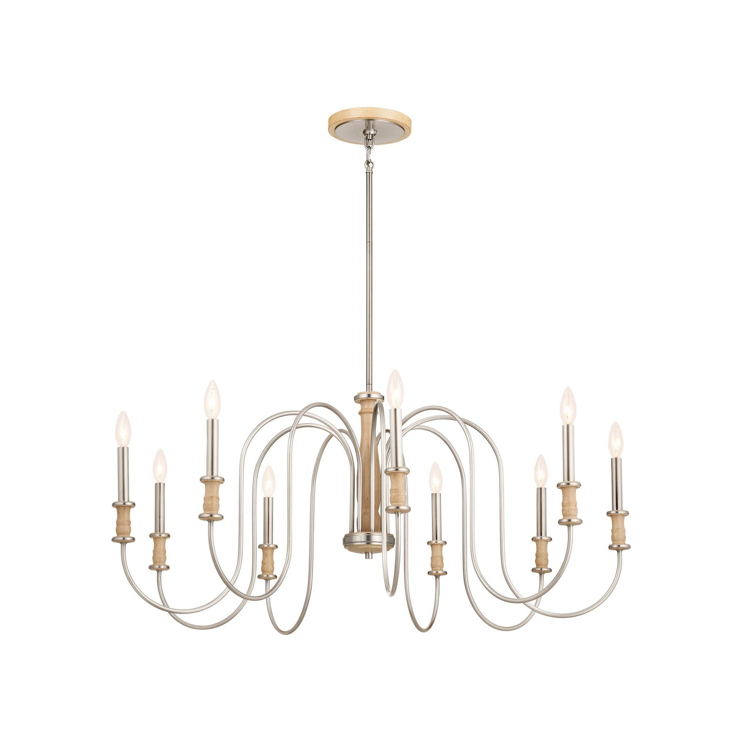 Karthe Chandelier in Brushed Nickel (9-Light).