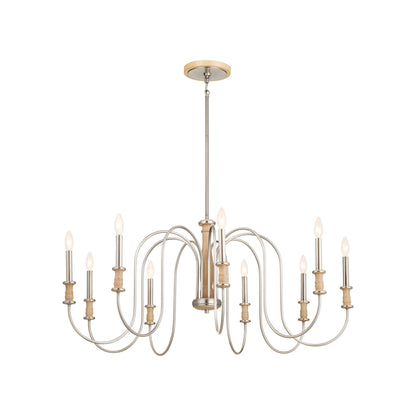Karthe Chandelier in Brushed Nickel (9-Light).