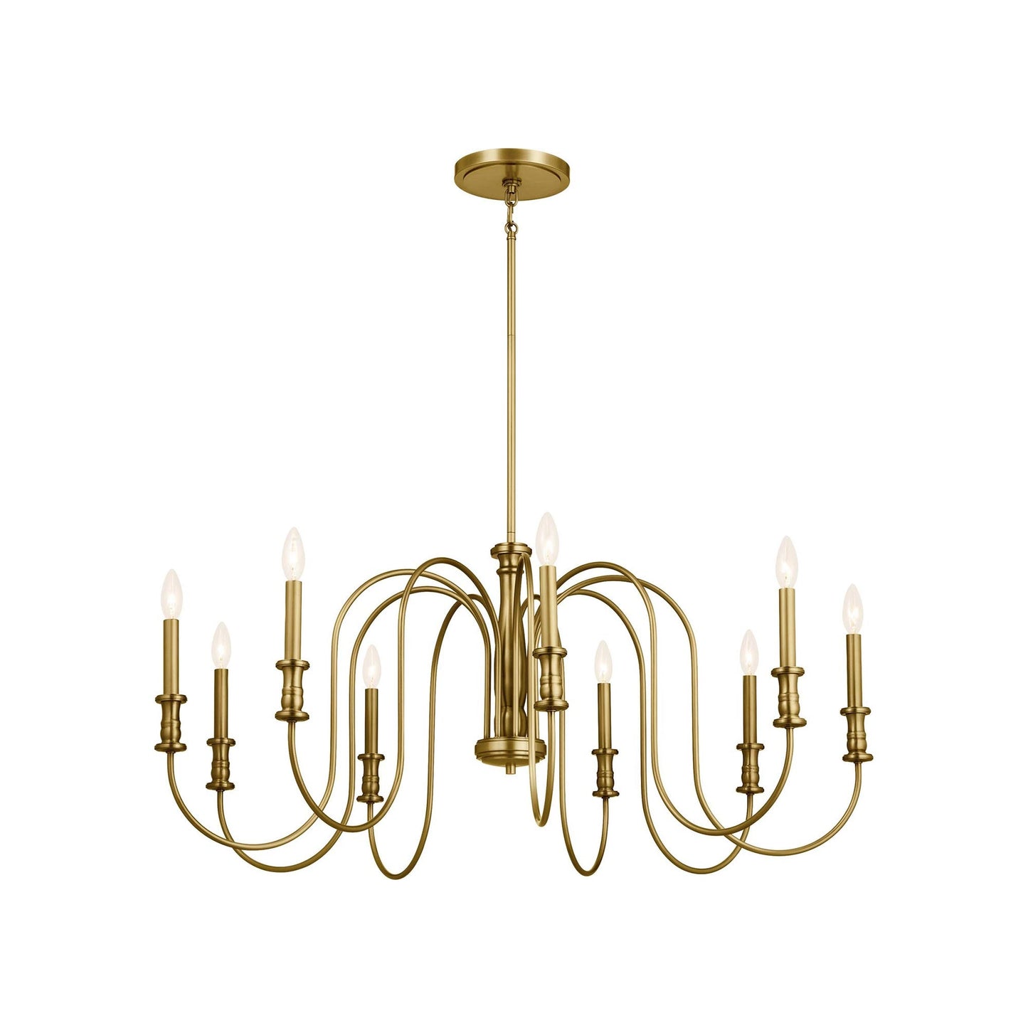 Karthe Chandelier in Natural Brass (9-Light).