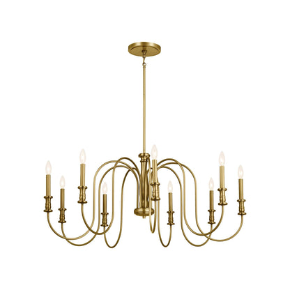 Karthe Chandelier in Natural Brass (9-Light).