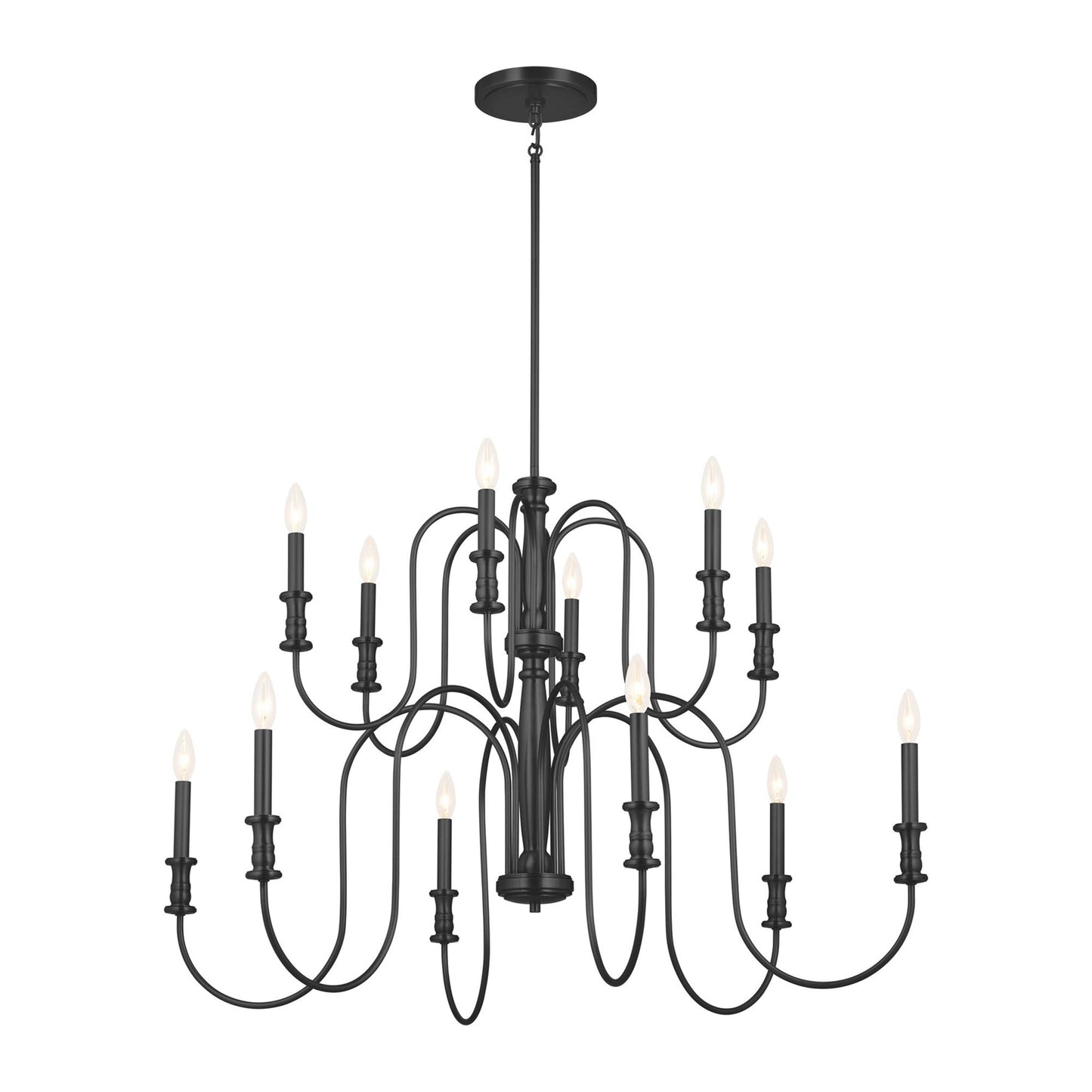 Karthe Chandelier in Black (12-Light).