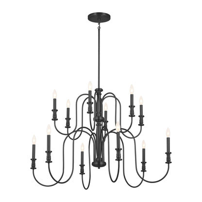 Karthe Chandelier in Black (12-Light).
