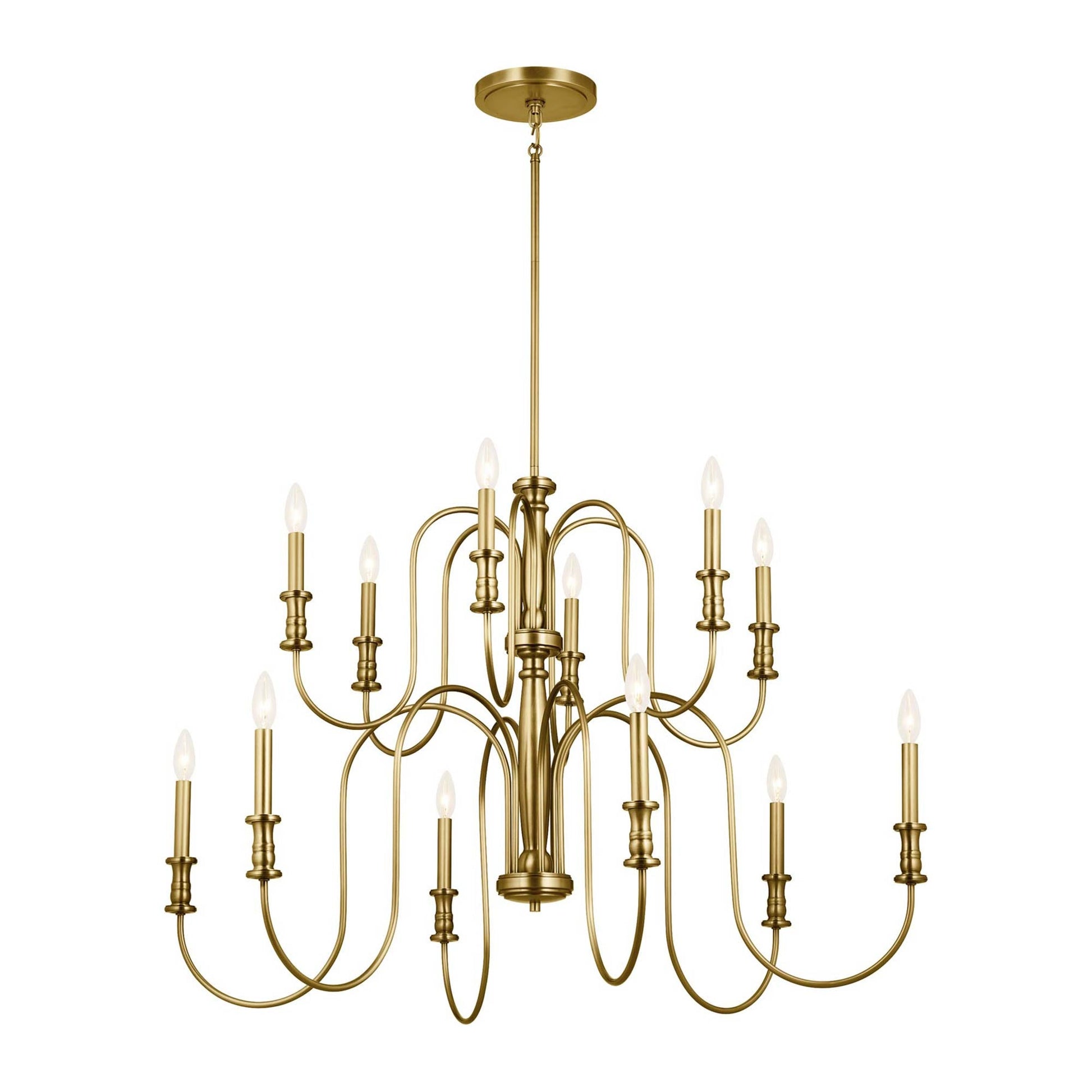 Karthe Chandelier in Natural Brass (12-Light).