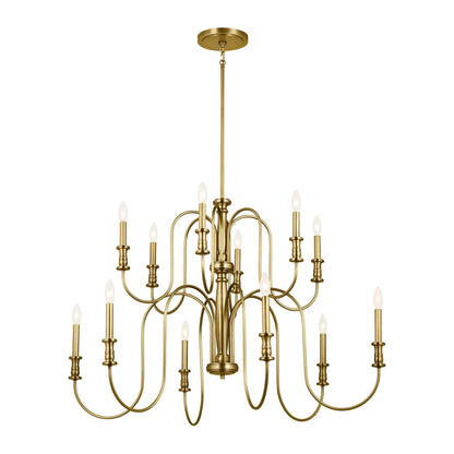 Karthe Chandelier in Natural Brass (12-Light).