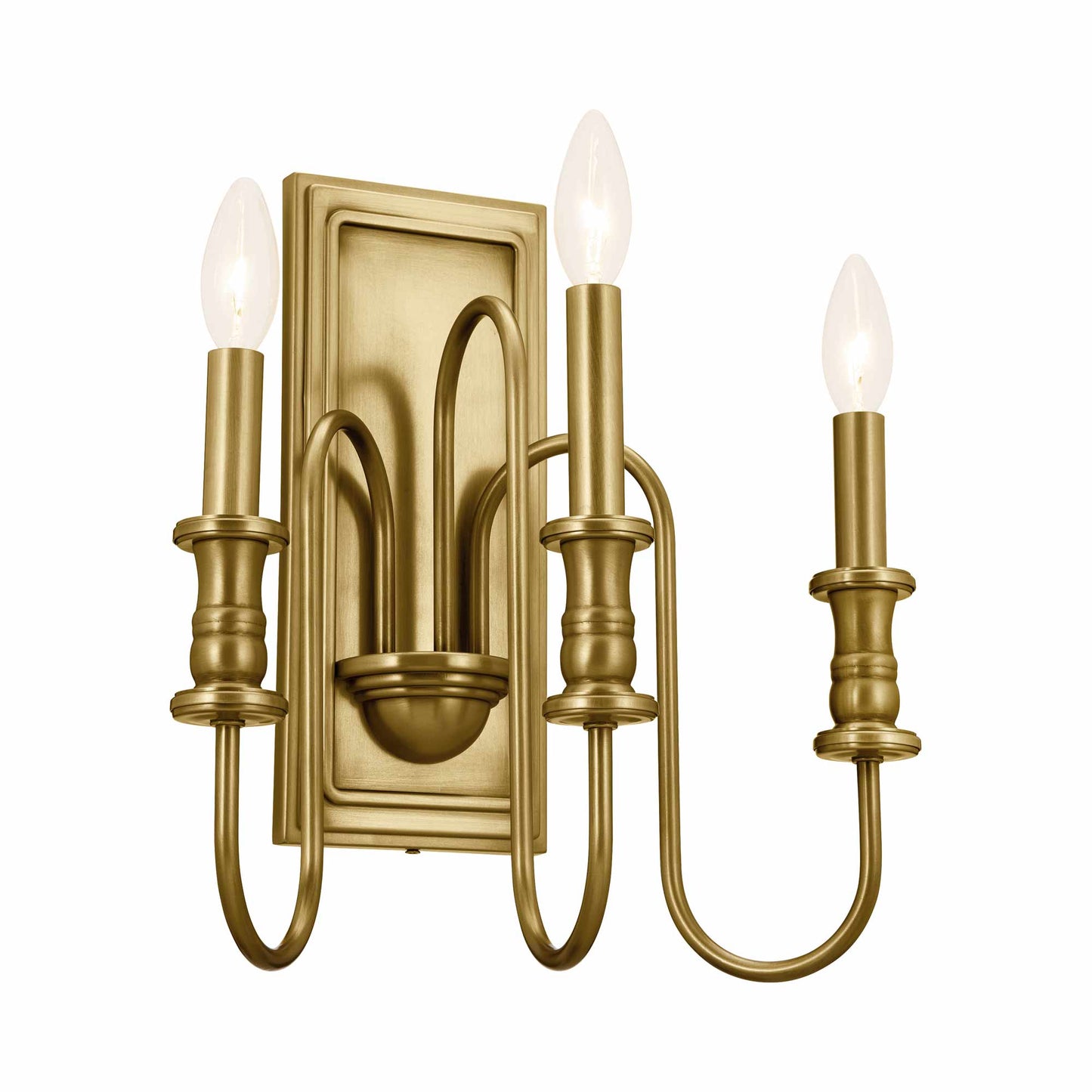 Karthe Wall Light in Natural Brass.