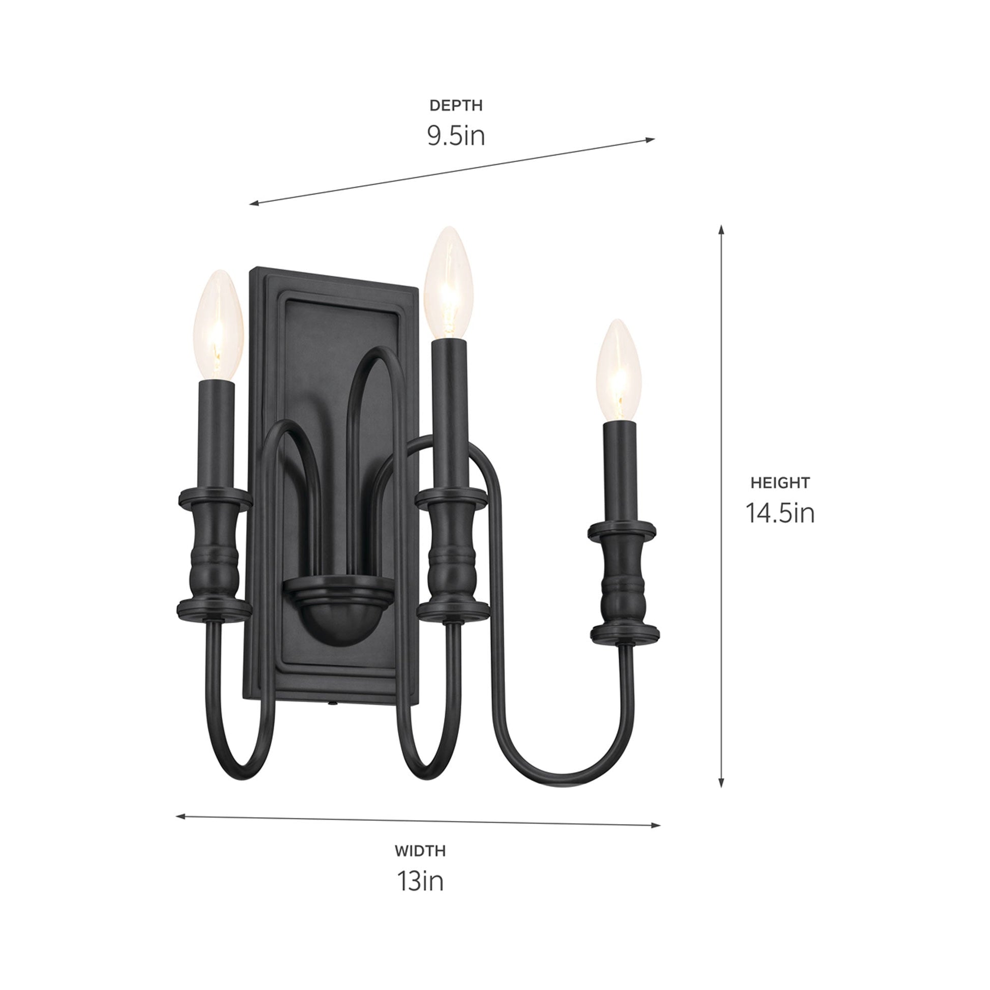 Karthe Wall Light - line drawing.