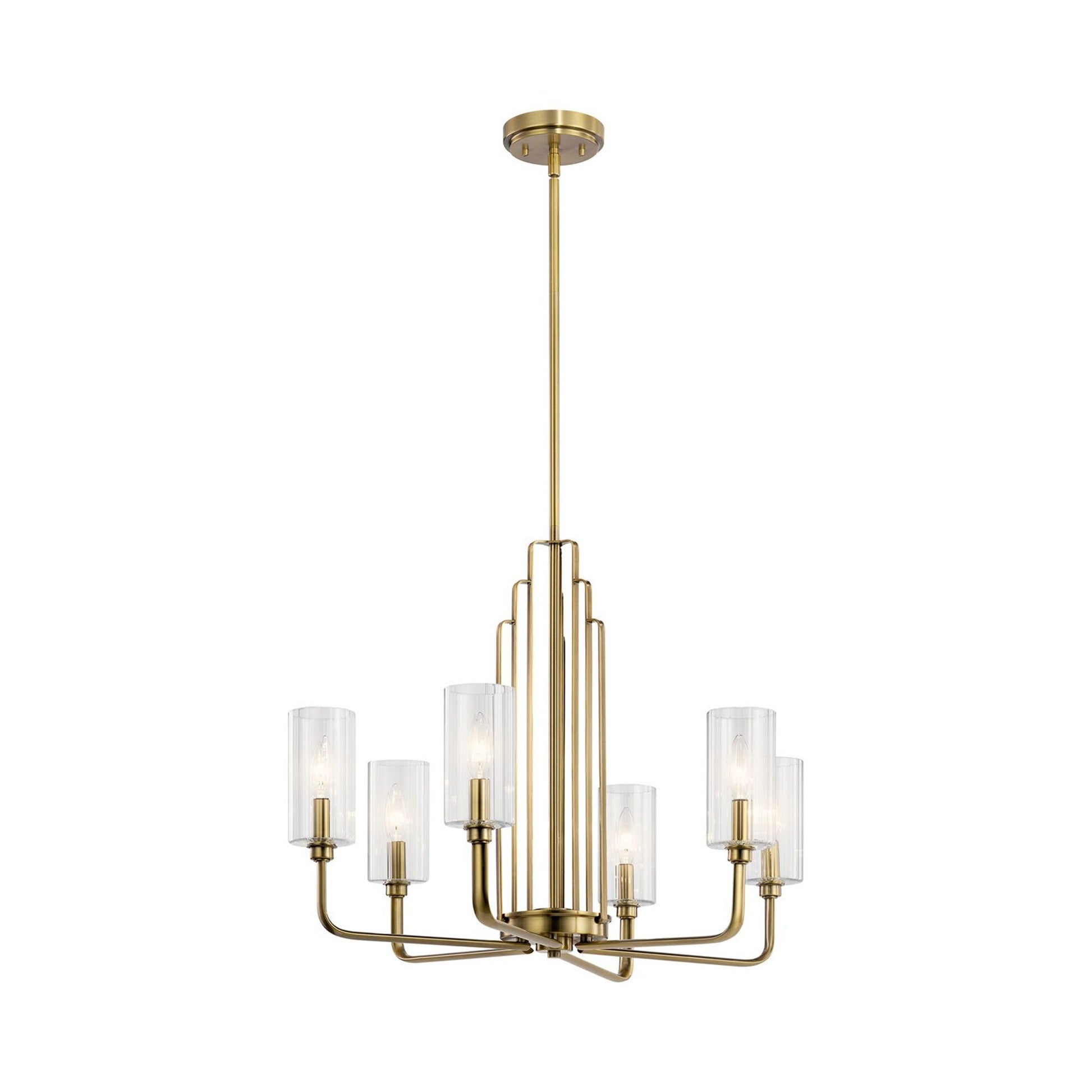 Kimrose Chandelier in Brushed Natural Brass (Medium).