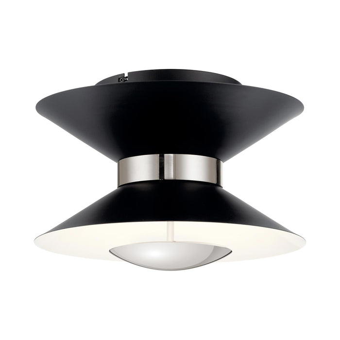 Kordan LED Semi Flush Ceiling Light in Matte Black.