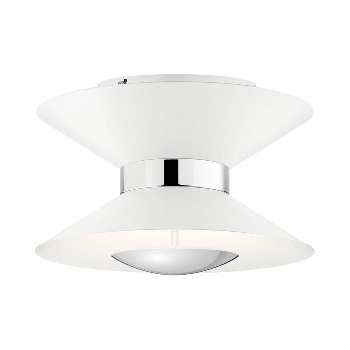Kordan LED Semi Flush Ceiling Light in Matte White.