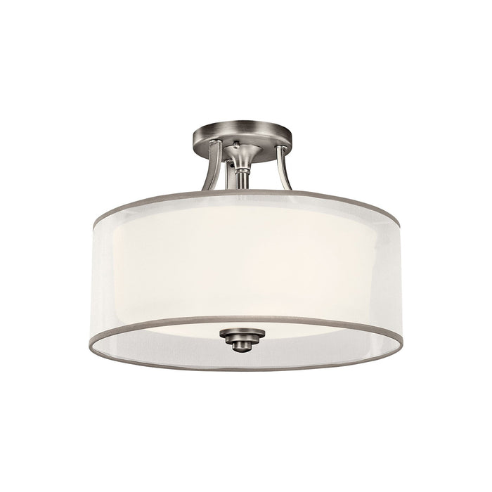 Lacey Semi Flush Mount Ceiling Light in Antique Pewter (3-Light).