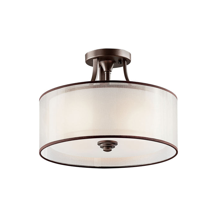 Lacey Semi Flush Mount Ceiling Light in Mission Bronze (3-Light).
