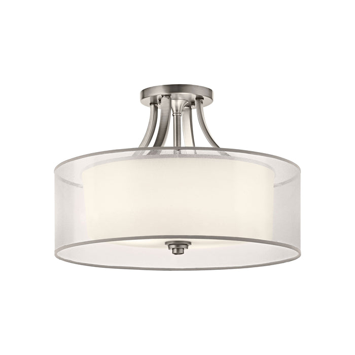 Lacey Semi Flush Mount Ceiling Light in Antique Pewter (4-Light).