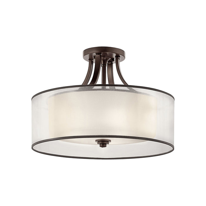 Lacey Semi Flush Mount Ceiling Light in Mission Bronze (4-Light).
