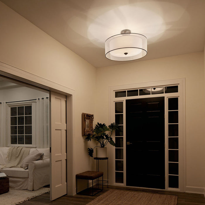 Lacey Semi Flush Mount Ceiling Light in living room.