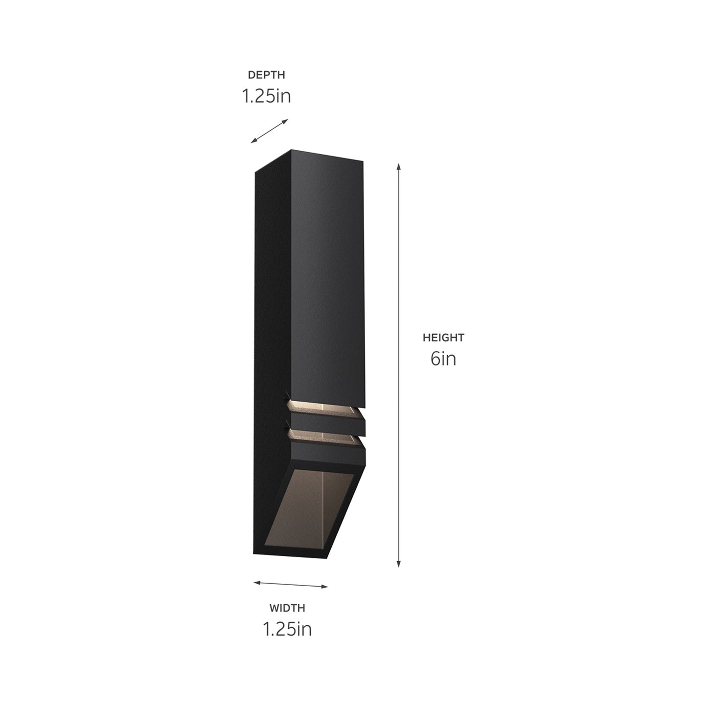 Louvered Outdoor Deck Wall Light - line drawing.