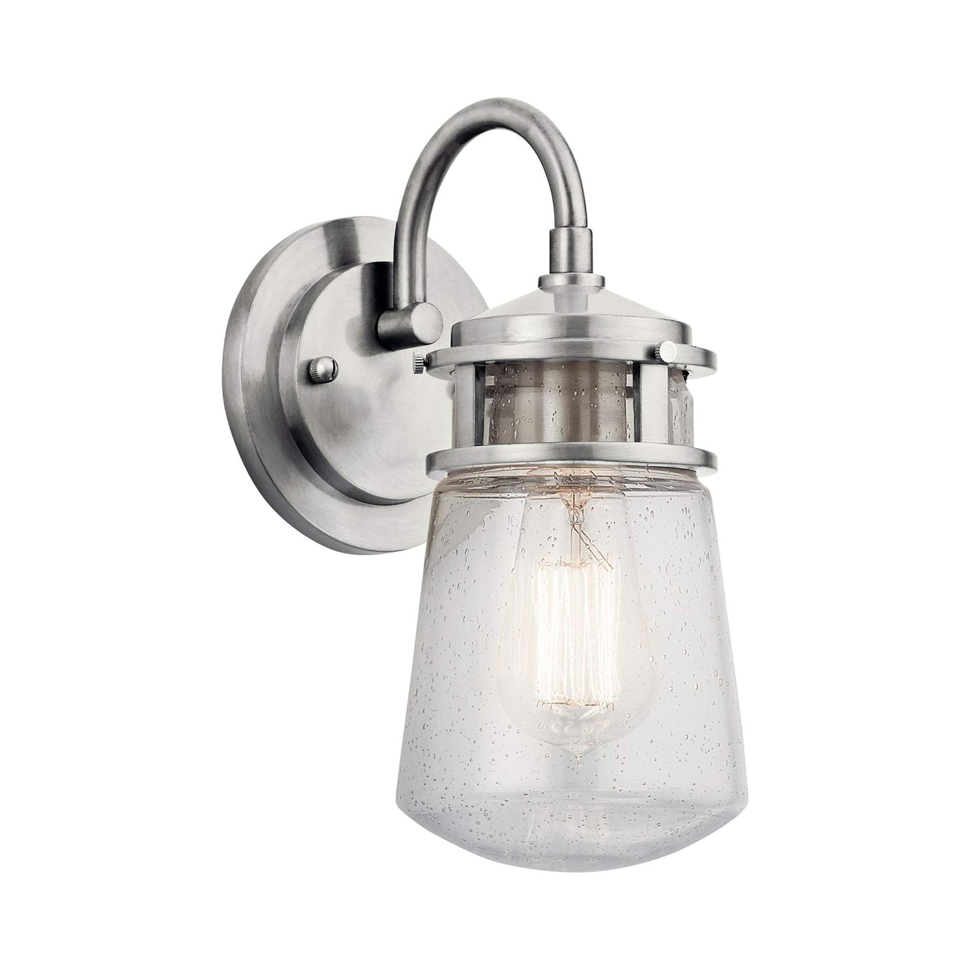 Lyndon Outdoor Wall Light in Brushed Aluminum (11.25-Inch).