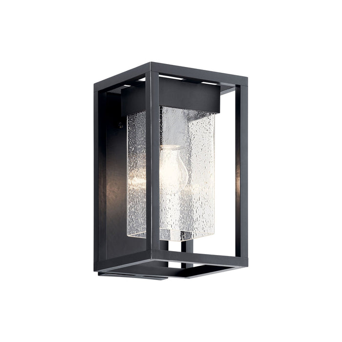Mercer Outdoor Wall Light in Black with Silver Highlights (Small).