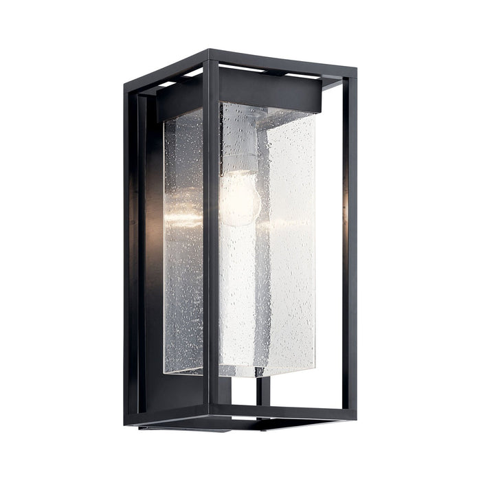 Mercer Outdoor Wall Light in Black with Silver Highlights (Large).