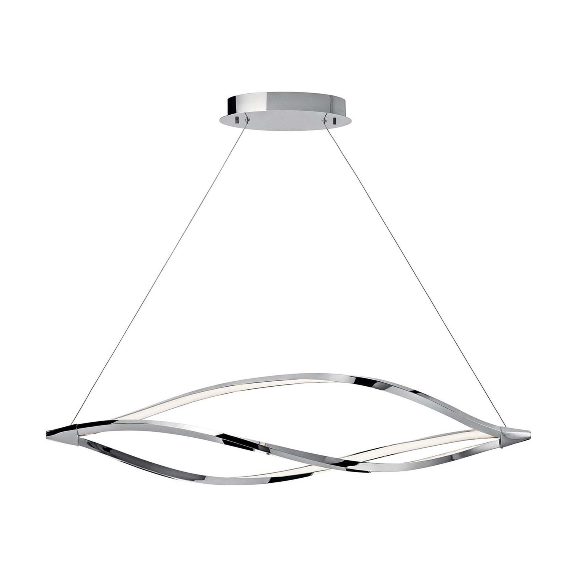 Meridian LED Linear Pendant Light in Chrome (Large).