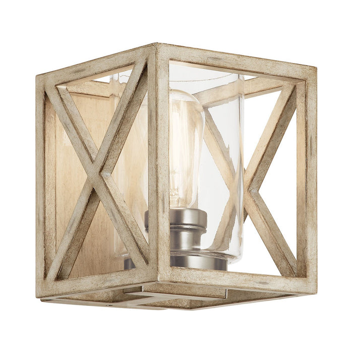 Moorgate Wall Light in Distressed Antique White.