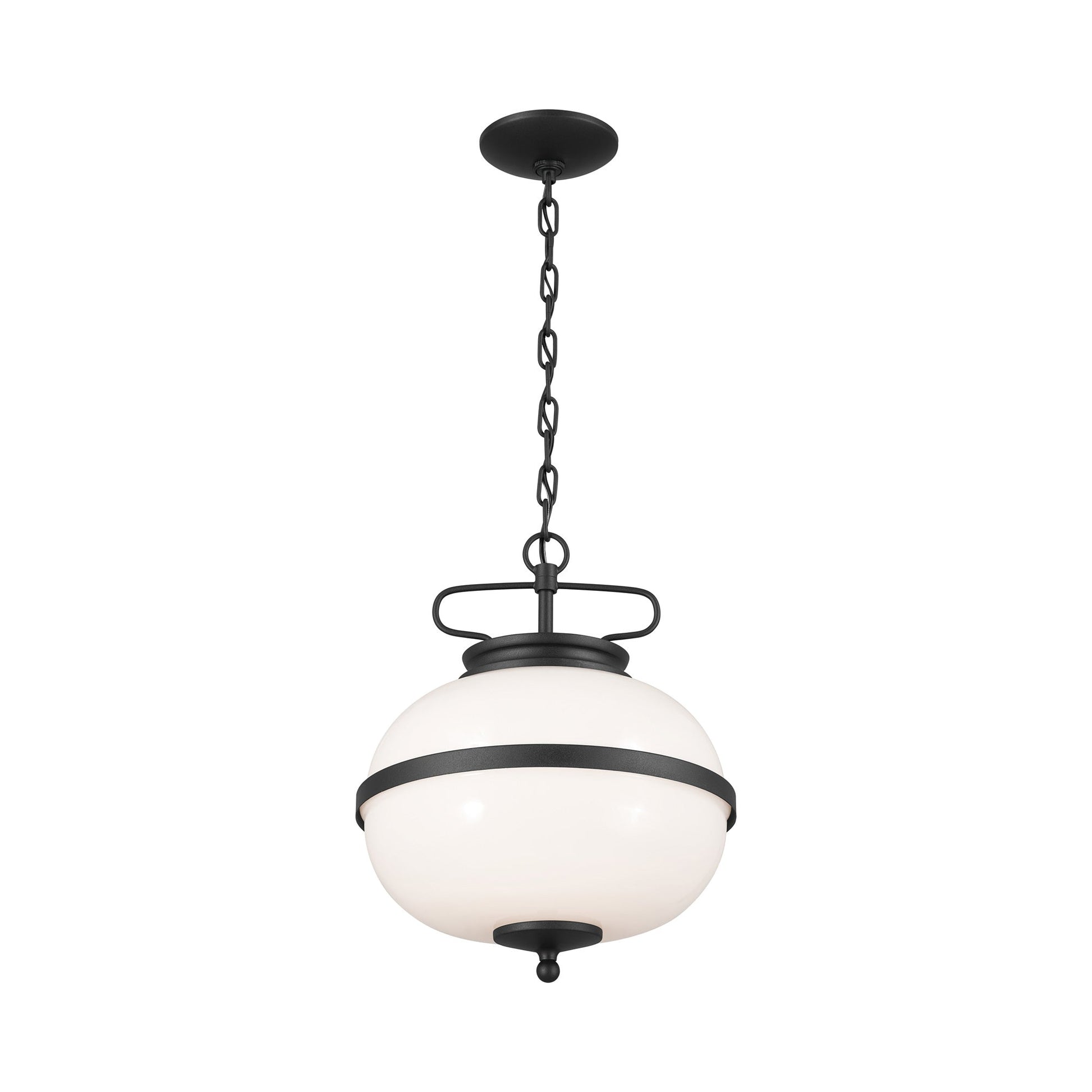 Opal Pendant Light in Textured Black.