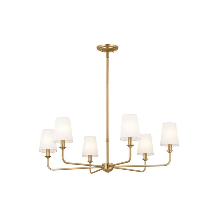 Pallas Chandelier in Brushed Natural Brass (6-Light).