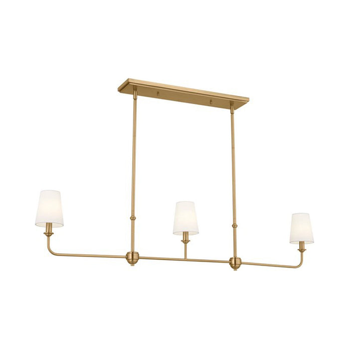 Pallas Linear Pendant Light in Brushed Natural Brass.