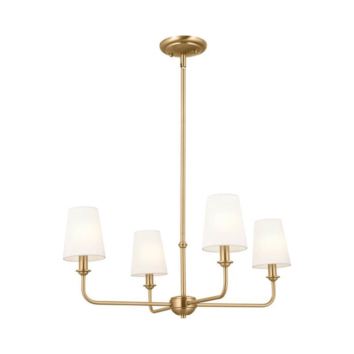 Pallas Mini Chandelier in Brushed Natural Brass.