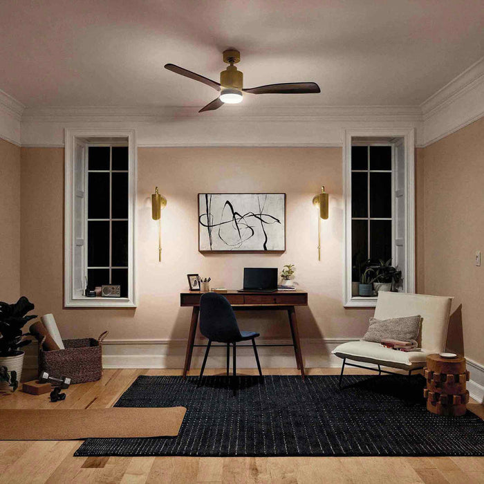 Ridley II LED Ceiling Fan in living room.