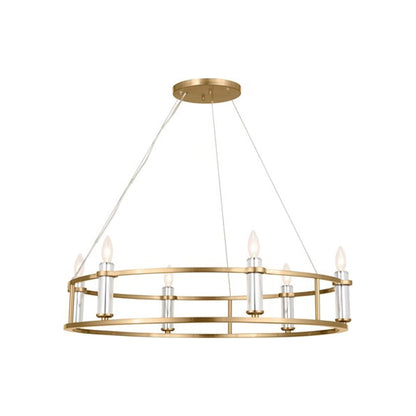 Rosalind Chandelier in Brushed Natural Brass (6-Light).