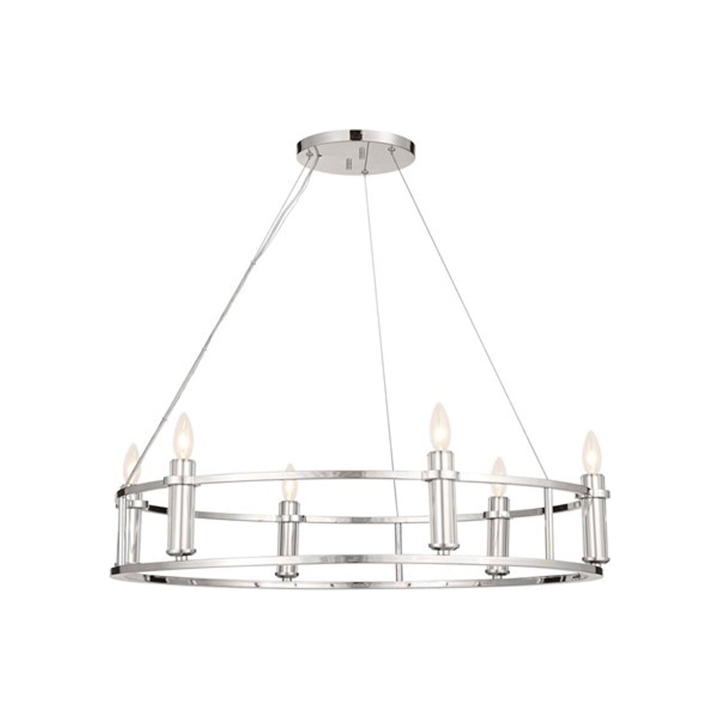 Rosalind Chandelier in Polished Nickel (6-Light).