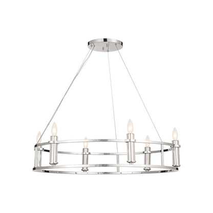 Rosalind Chandelier in Polished Nickel (6-Light).