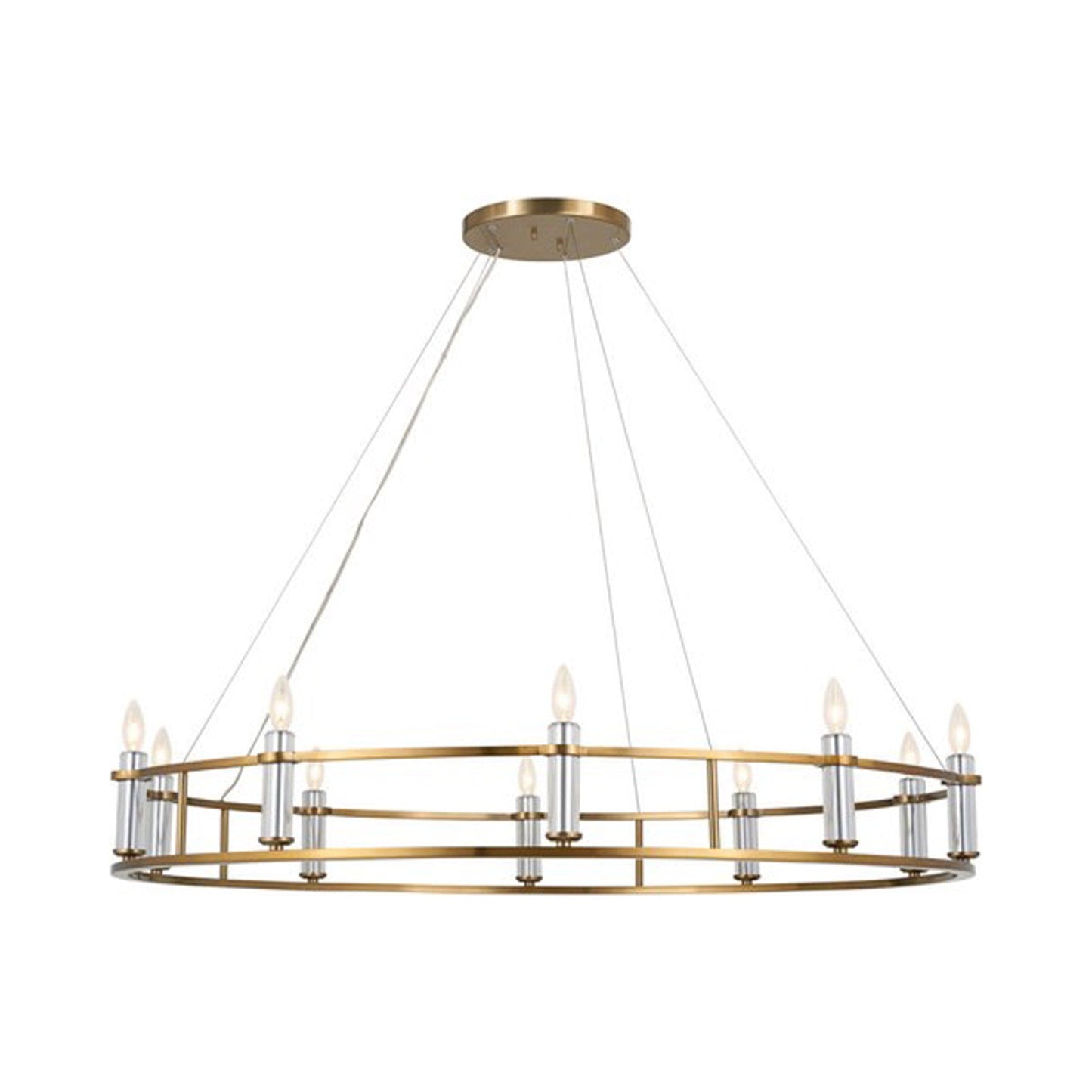 Rosalind Chandelier in Brushed Natural Brass (10-Light).