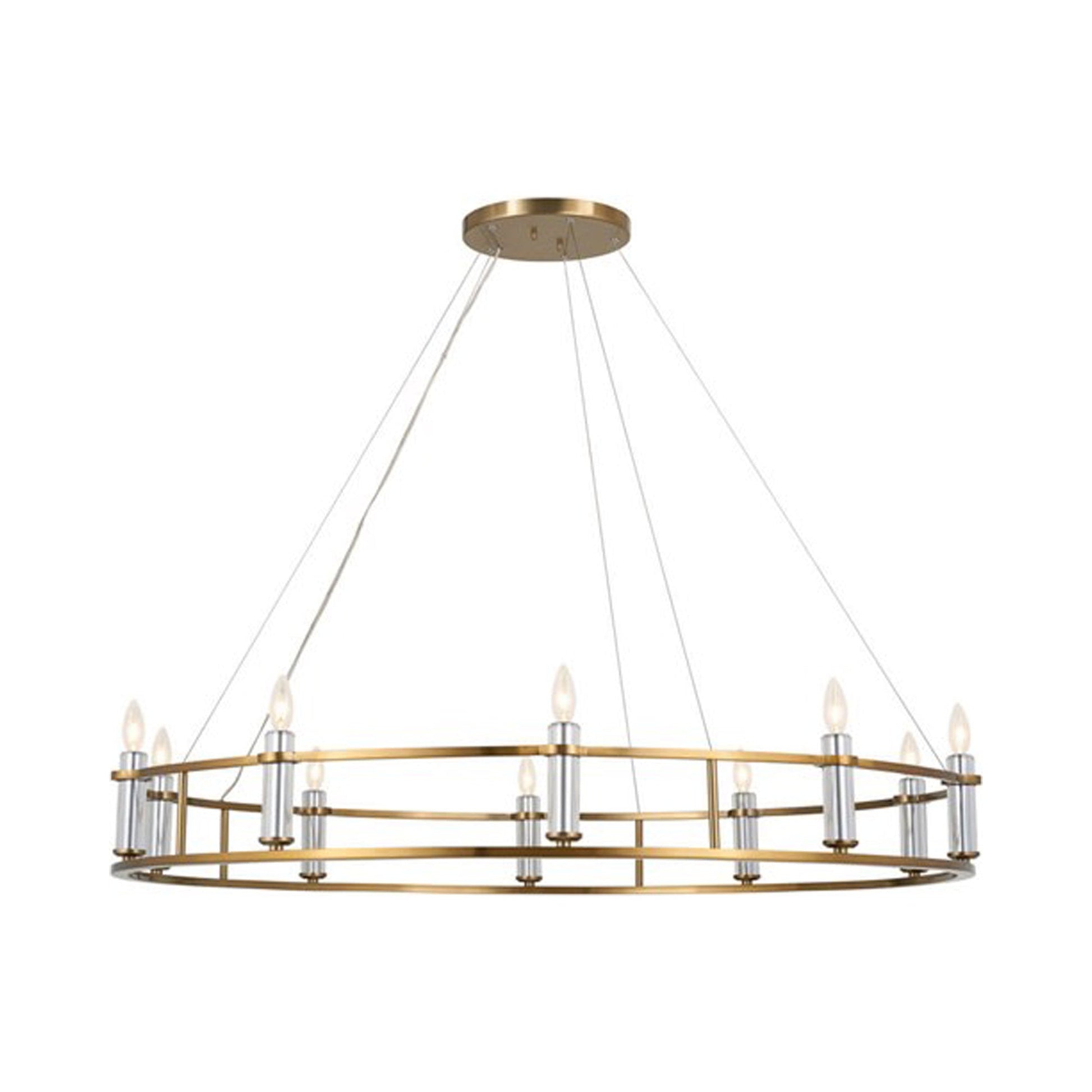 Rosalind Chandelier in Brushed Natural Brass (10-Light).