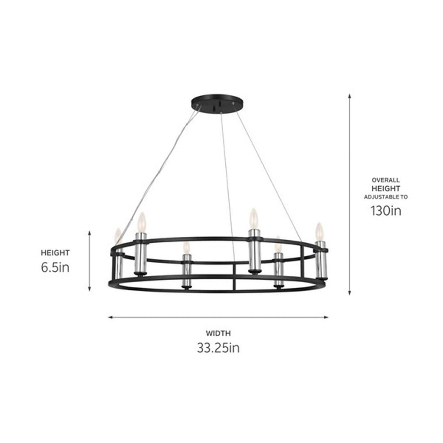Rosalind Chandelier - line drawing.