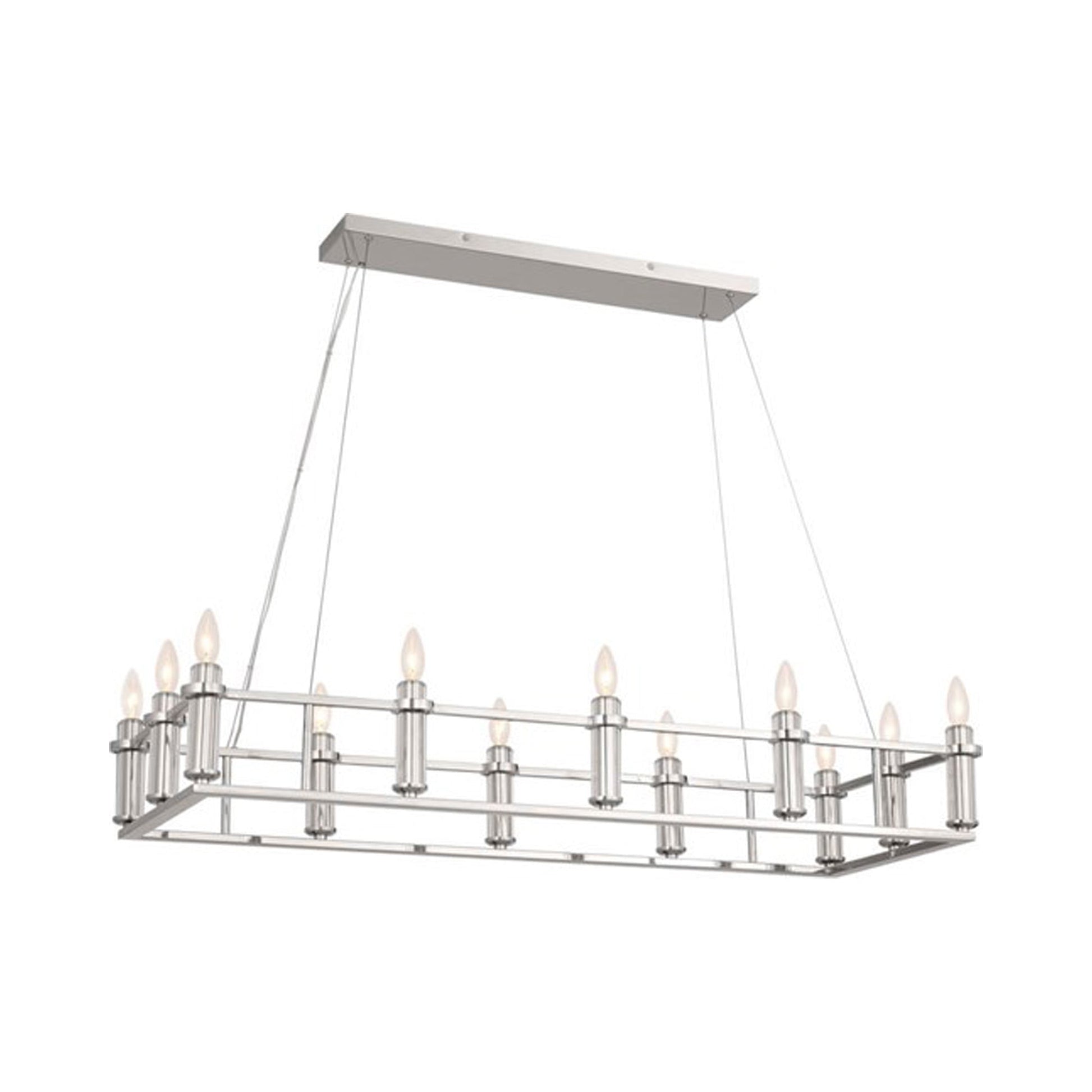 Rosalind Linear Pendant Light in Polished Nickel.