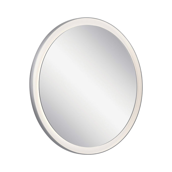 Ryame LED Mirror in Round/Matte Silver.