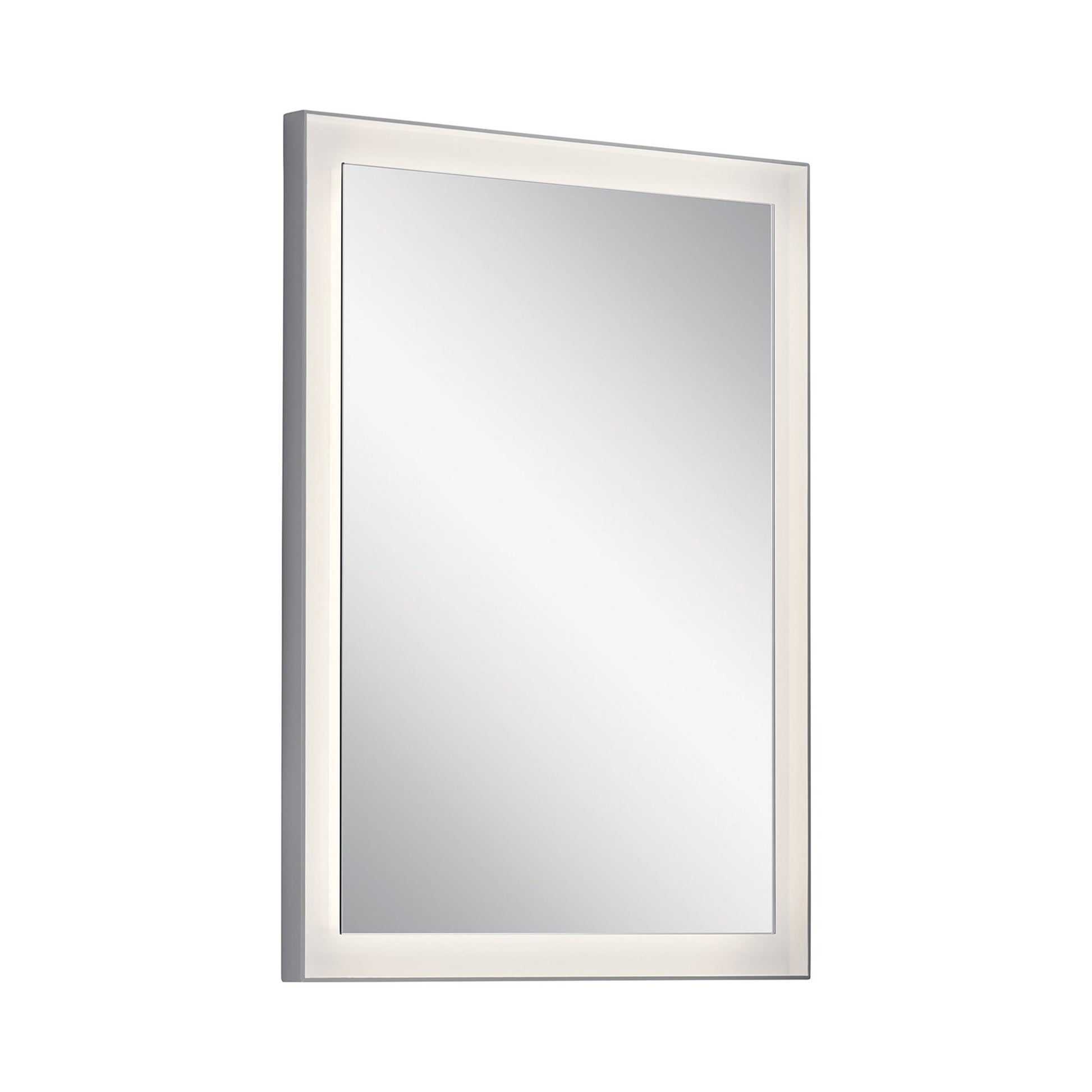 Ryame LED Mirror in Rectangular/Matte Silver (Small).