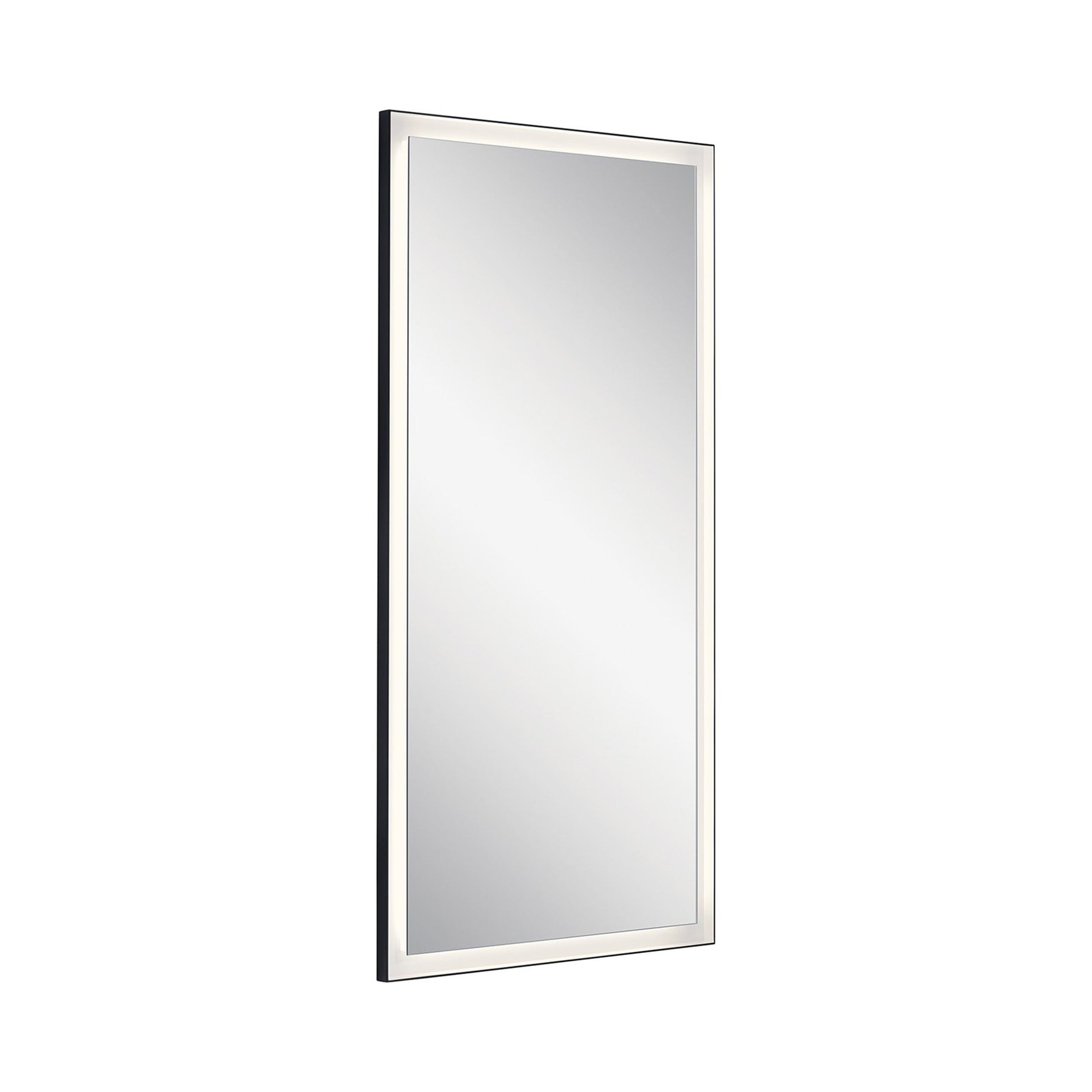 Ryame LED Mirror in Rectangular/Matte Black (Large).