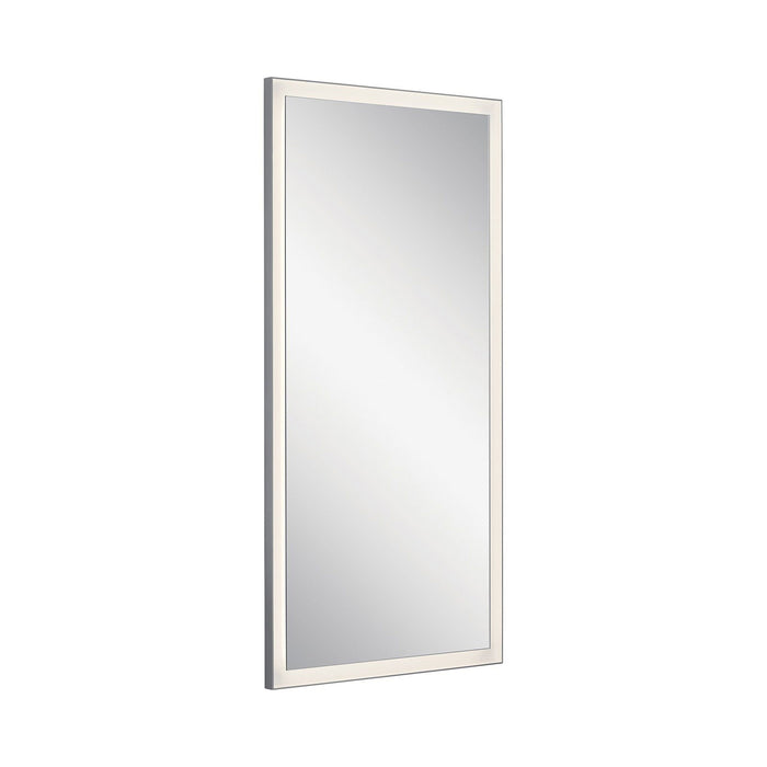 Ryame LED Mirror in Rectangular/Matte Silver (Large).