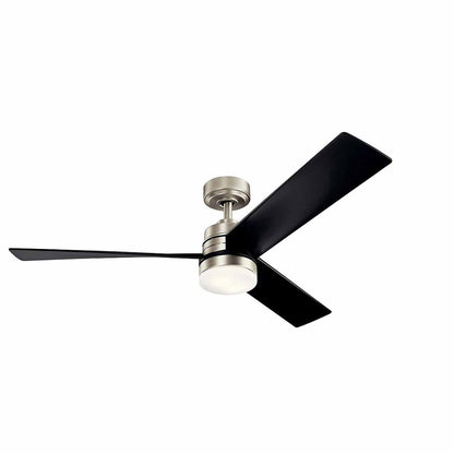 Spyn LED Ceiling Fan in Brushed Nickel.