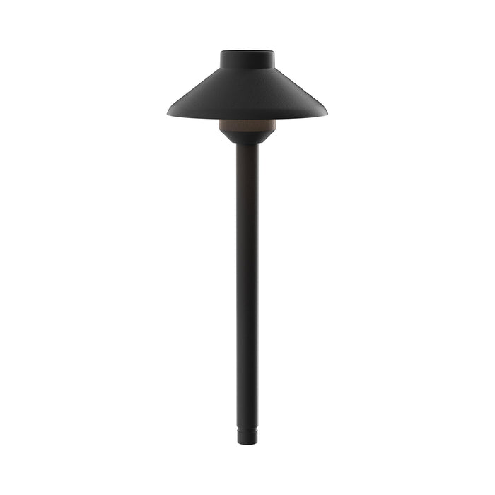 Stepped Dome LED Path Light in Black Textured (15-Inch).