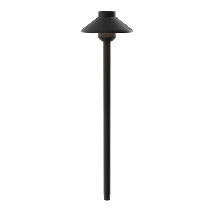 Stepped Dome LED Path Light in Black Textured (22.5-Inch).