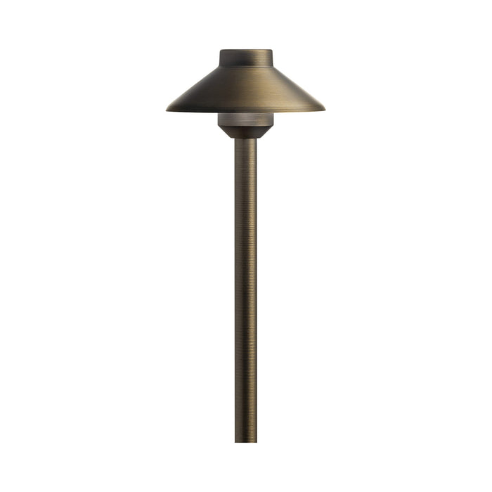Stepped Dome LED Path Light in Centennial Brass (15-Inch).