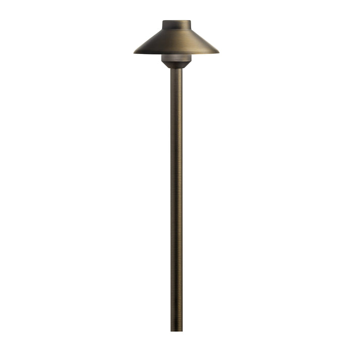 Stepped Dome LED Path Light in Centennial Brass (22.5-Inch).