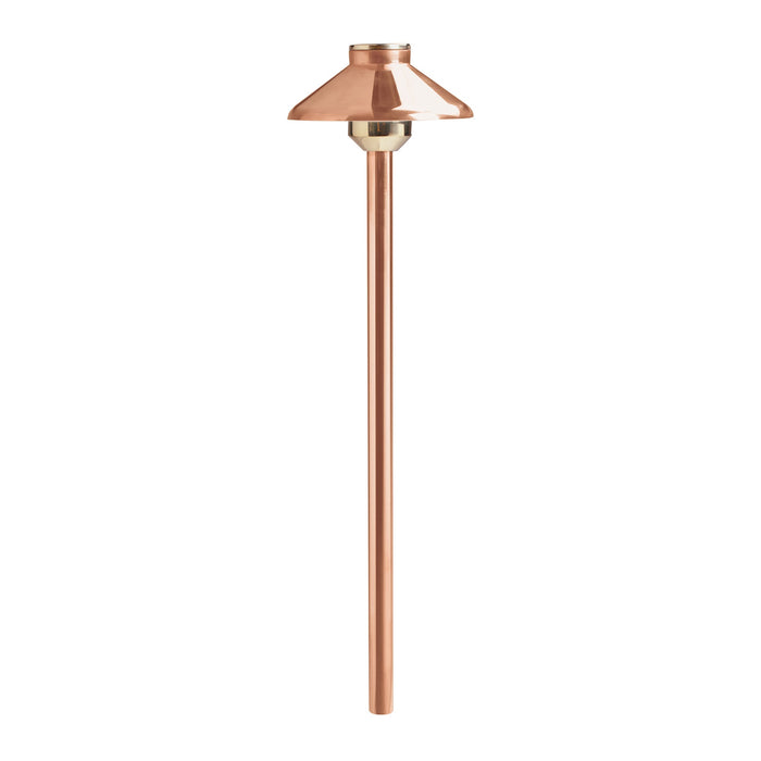 Stepped Dome LED Path Light in Copper (22.5-Inch).
