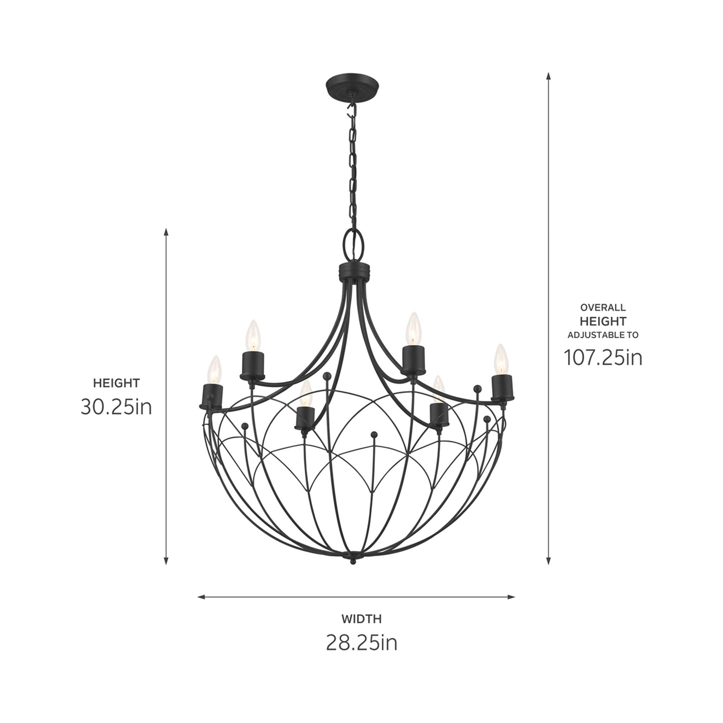 Topiary Chandelier - line drawing.