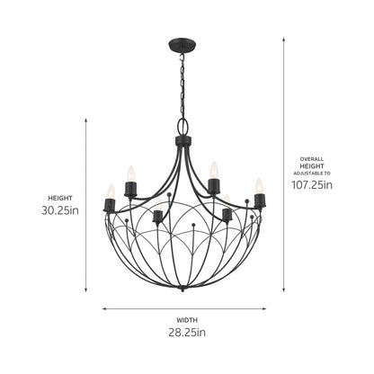 Topiary Chandelier - line drawing.