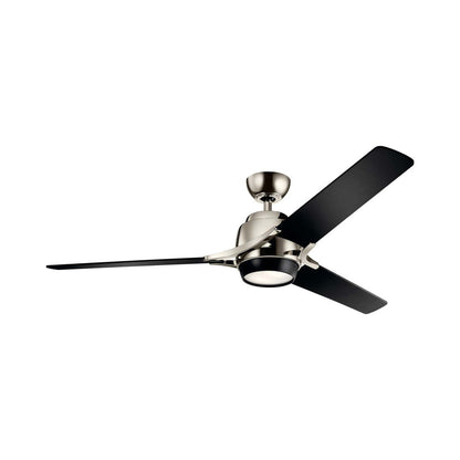 Zeus LED Ceiling Fan in Polished Nickel.